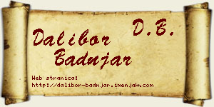 Dalibor Badnjar vizit kartica